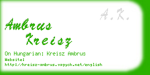 ambrus kreisz business card